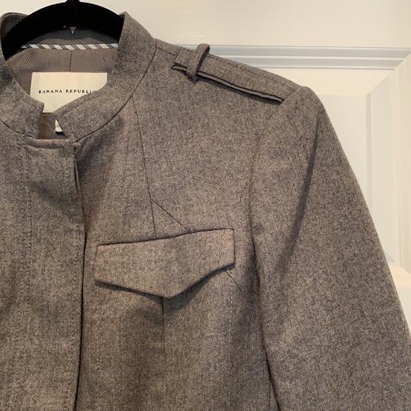 Banana Republic grey wool military jacket - Picture 3 of 12